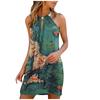 Women Summer Fashion Casual Sexy Printing Sleeveless Loose  Dress