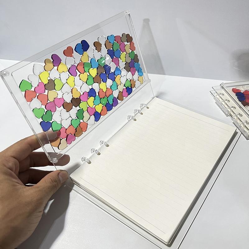 A5/A7 Notebook 6 Holes Loose-Leaf Notebook Hand Ledger Transparent Acrylic Notebook Diary Book Office School Stationery Diy