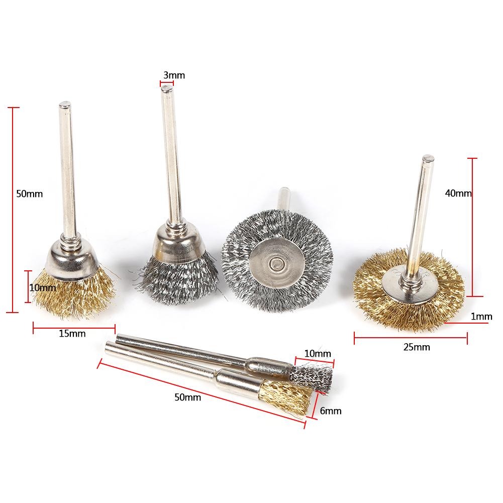 36Pcs Wire Brush Set, Rust Removal, Polishing, Fits Wood and Metal,   Size, Brass and Steel Material