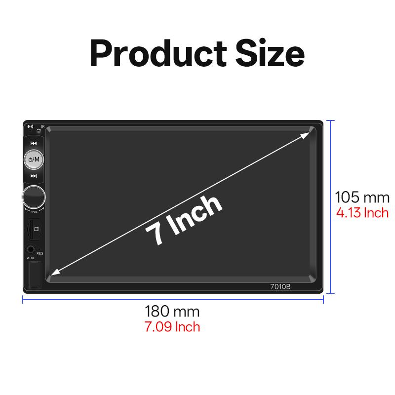 HIPPCRON 7 inch Car Radio Stereo 1 din Autoradio MP5 Player Touch Screen FM Stereo Receiver Bluetooth Mirror Link For Universal