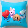 Cartoon Bt21 Cushion Cover Decorative Soft Pillow Case Sofa Car Protector Throw