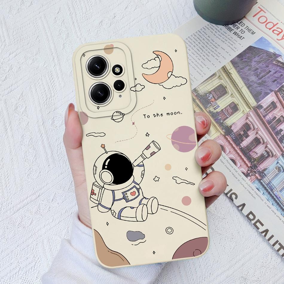 Cases For Xiaomi Redmi Note 12 12S 4G 5G Cute Patterned Liquid Silicone Anti Knock Back Cover For Redmi Note 12 S Funda Bumper