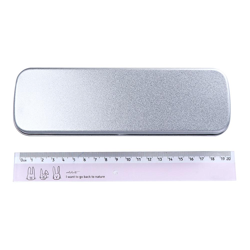 Single Layer Student Pen Box Silver Stationery Box Pencil Case Pencil Box Pencil Storage Box
