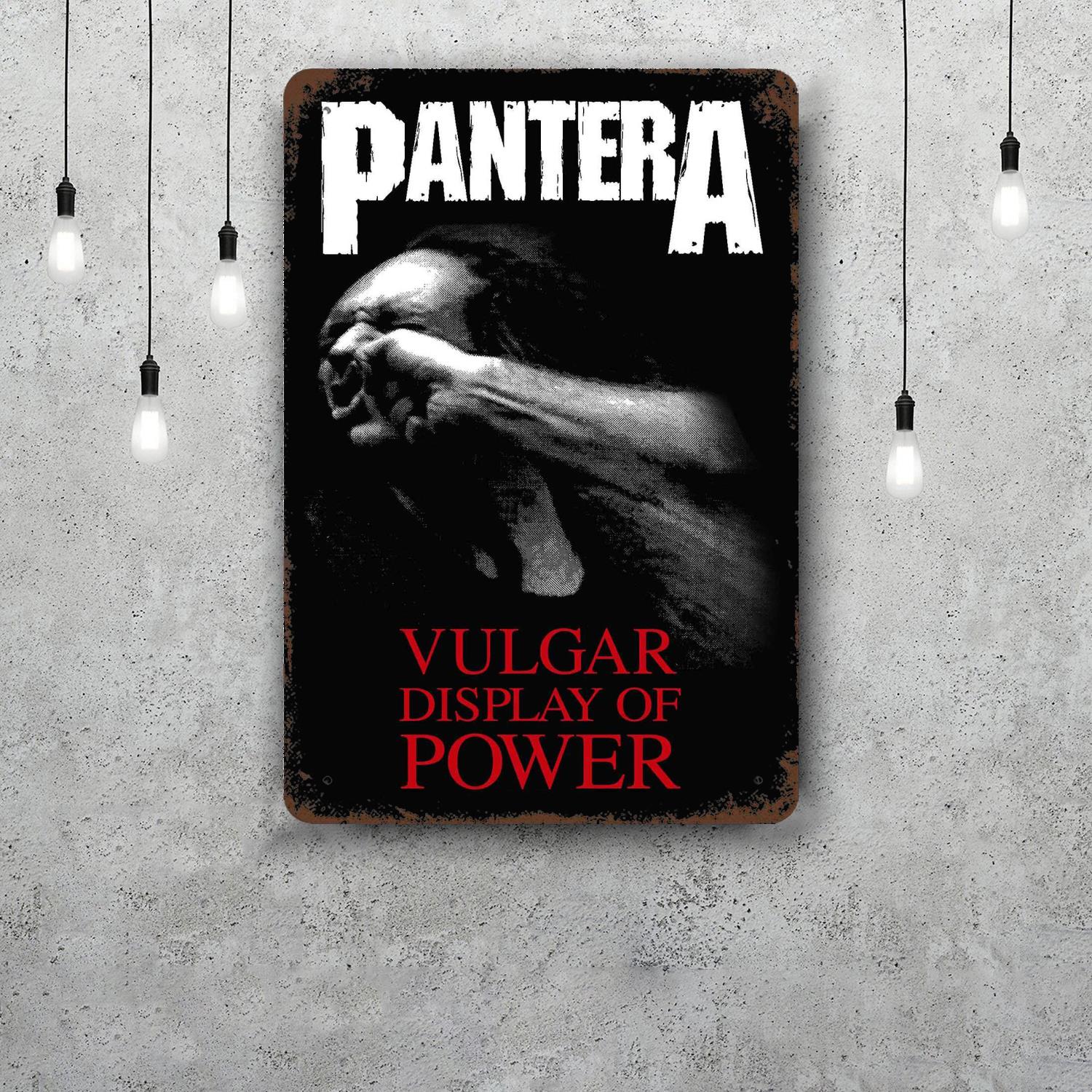 

Группа Pantera Ретро Винтажная Жестяная Вывеска Постер Декоративная Табличка Металлическая Пластина Настенный Декор 20x30cm（7.8x11.8inch）