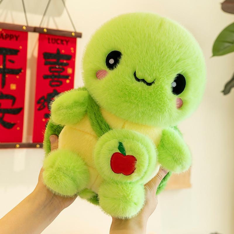 Green Apple Turtle Plush Toy With Pp Cotton Filling For Kids Birthday Gift