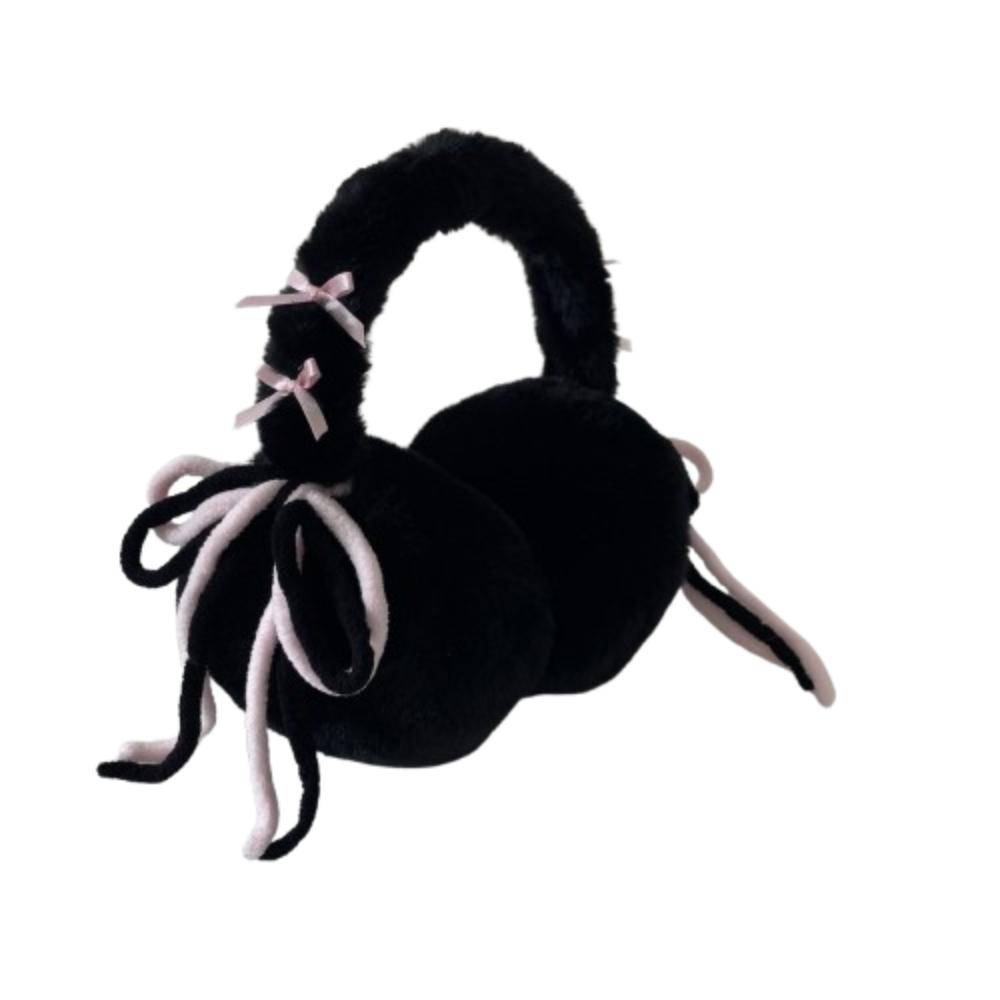 Trendy Earflap Bowknot Earmuffs Y2k Soft Winter Ear Warmer Thicken Cold Protection Plush Ear Cover Cold Weather