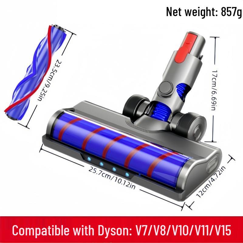 Dyson V6-V15 Slim Soft Plush Electric Roller Brush Head for Vacuum Cleaners