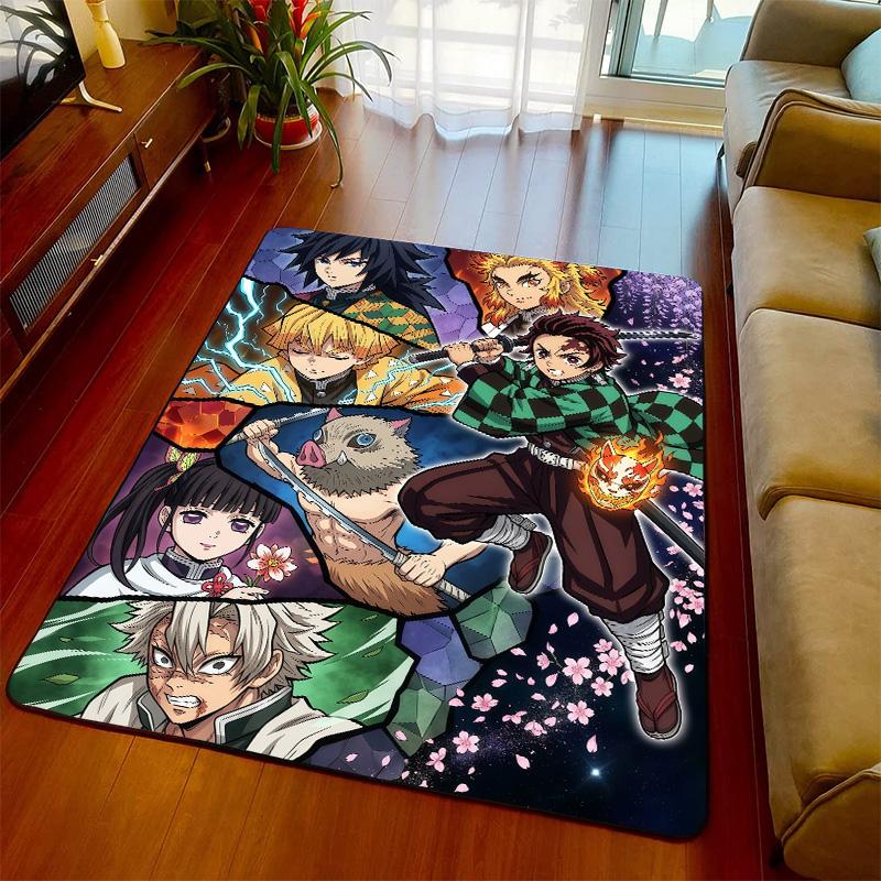 Demon Slayer Soft Surface Rug Carpet Anime Floor Mat Anti Slip Design for Bedroom Living Room Home Decor -QJY