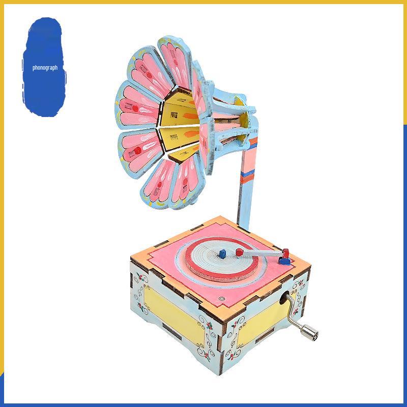 Handmade Wooden Gramophone DIY Kit: Creative Physics & STEAM Experiment