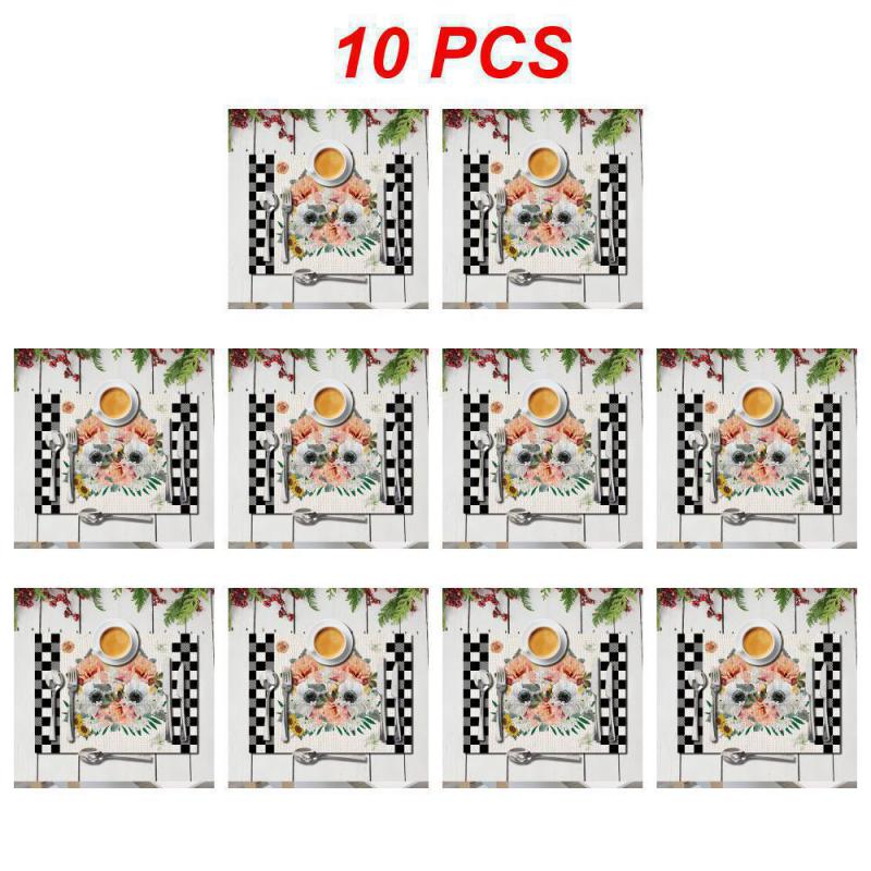 10~50PCS Printed Placemat Wear-resistant And Scratch-resistant Durable Cozy Kitchen Decoration Insulated Placemat Clear Pattern