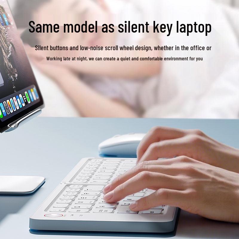 BT18 Portable Slim Double-Fold Bluetooth Keyboard for Phones, Tablets, and Office - Three-System Compatible