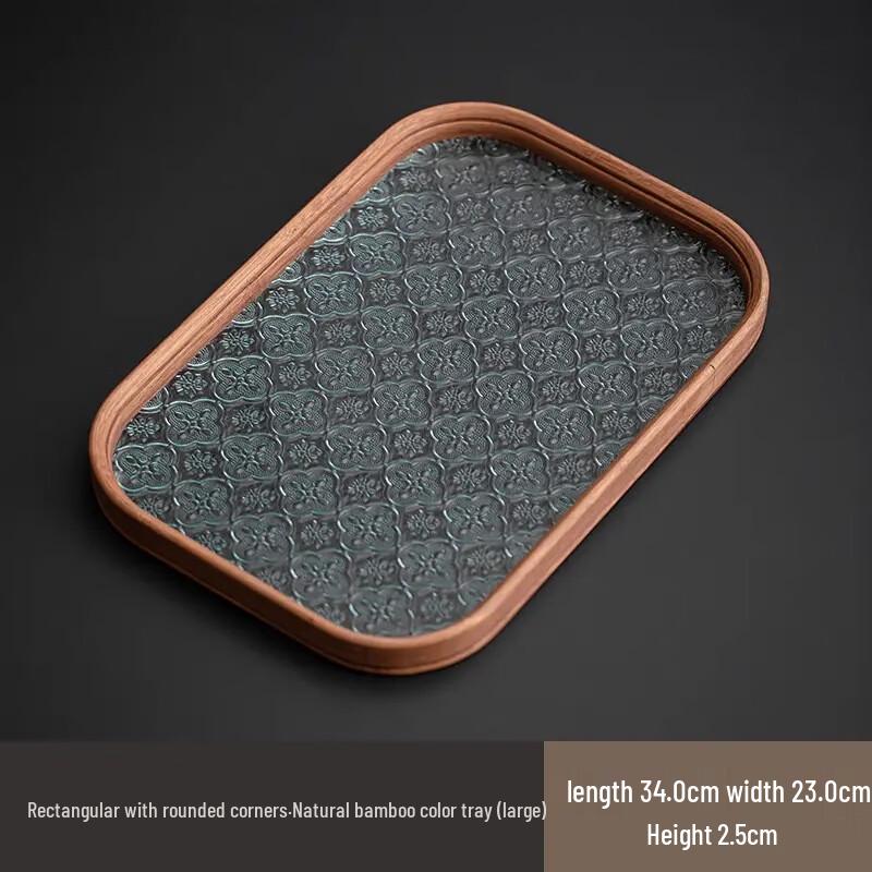 Nordic Begonia Flower Glass Dry Tea Tray