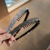 Make Up Hairband with Toothed  Hair Hoop Retro Rhinestone Headband  Male
