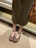 Mesh Breathable French Fairy Style Single Shoes Women 2025 New Summer Round Head Shallow Mouth Ankle Strap Flat With Skirt Tide
