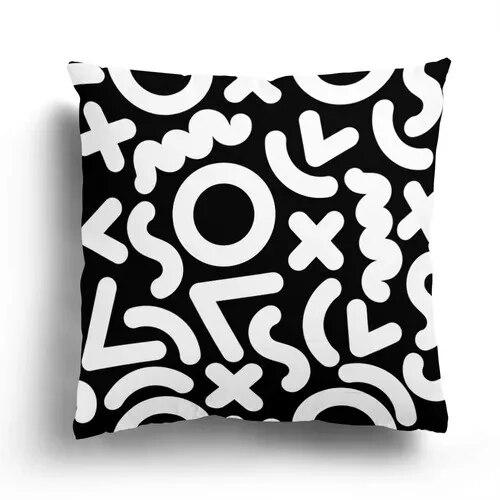 Nordic black and white simple geometric print pillow case home decoration bedroom room living room sofa cushion cover 45x45cm