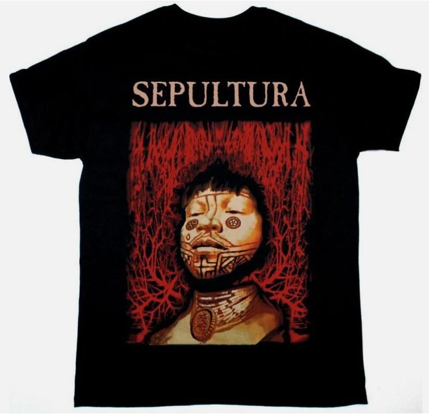 SEPULTURA ROOTS WORLD TOUR Хлопок Черный Все Размеры Унисекс Футболка Унисекс Футболка S