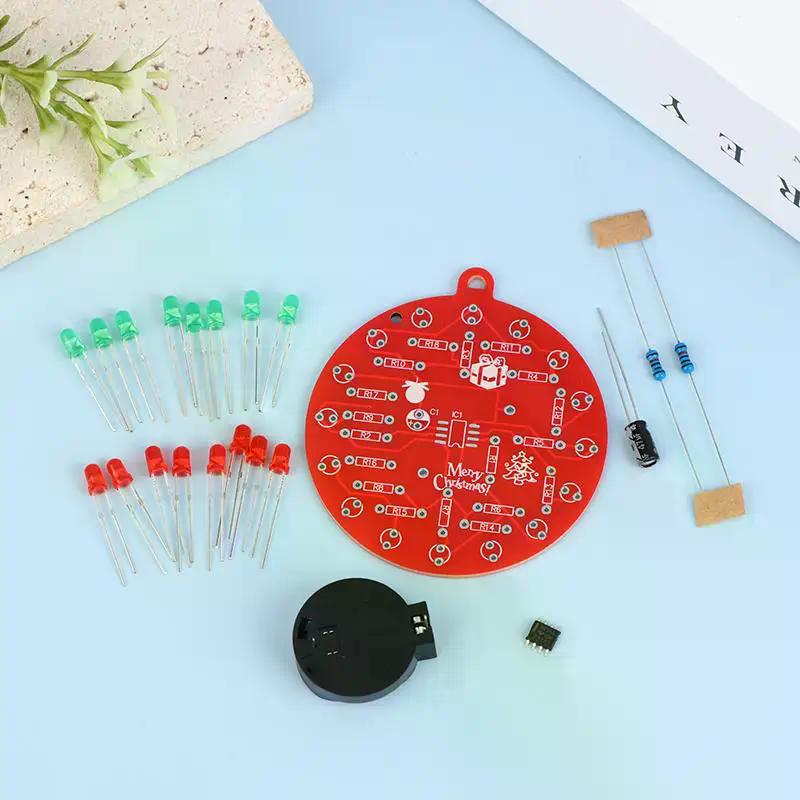 NE555 Timer Module DIY Soldering Kit - Dual-Color Flashing LEDs Soldering Practice Set for Arduino-Compatible Systems
