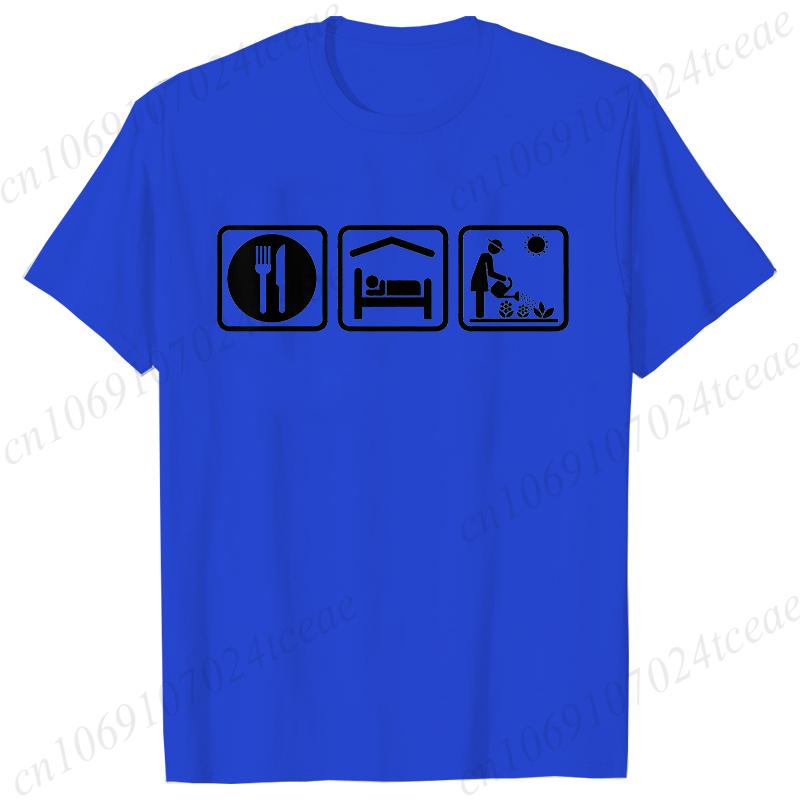 Watering Plants Depicting Garden Care Funny T-Shirt for Women Garden Graphic Casual Tops Funny Short Sleeve Tee Female Clothing