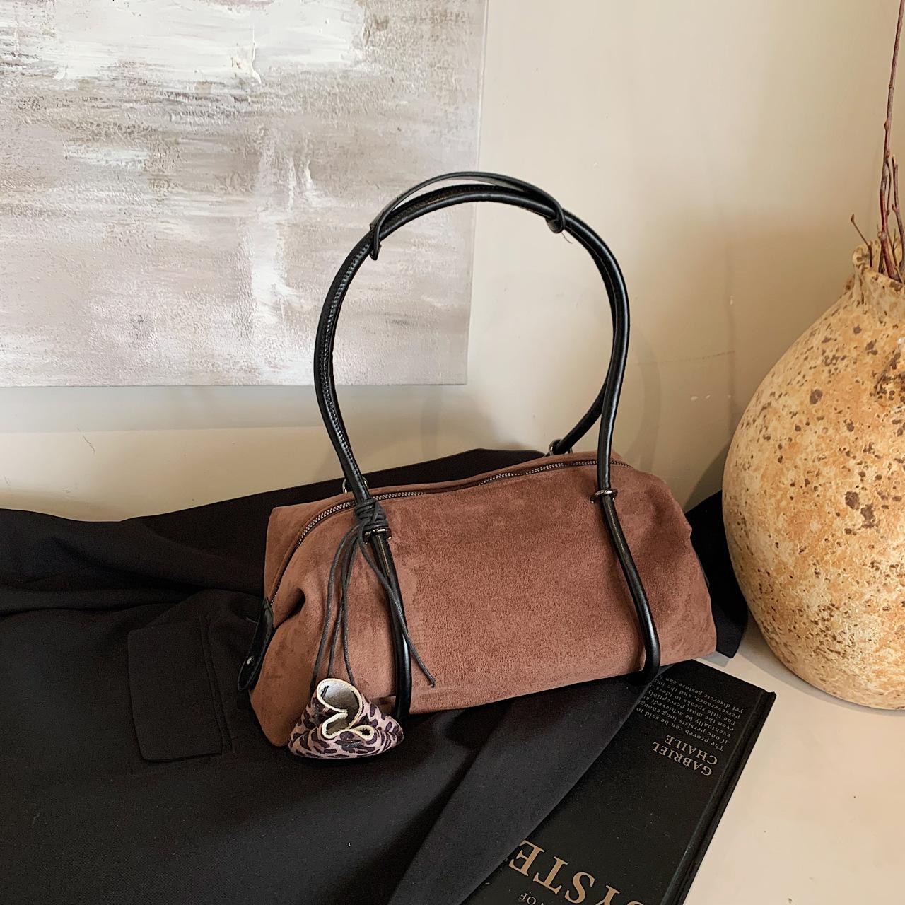 

Винтажная замшевая сумка большой вместимости на подмышку, нишевые сумки, сумка на плечо с леопардовым принтом, длинный плечевой ремень, сумка-подушка для поездок на работу send pendant