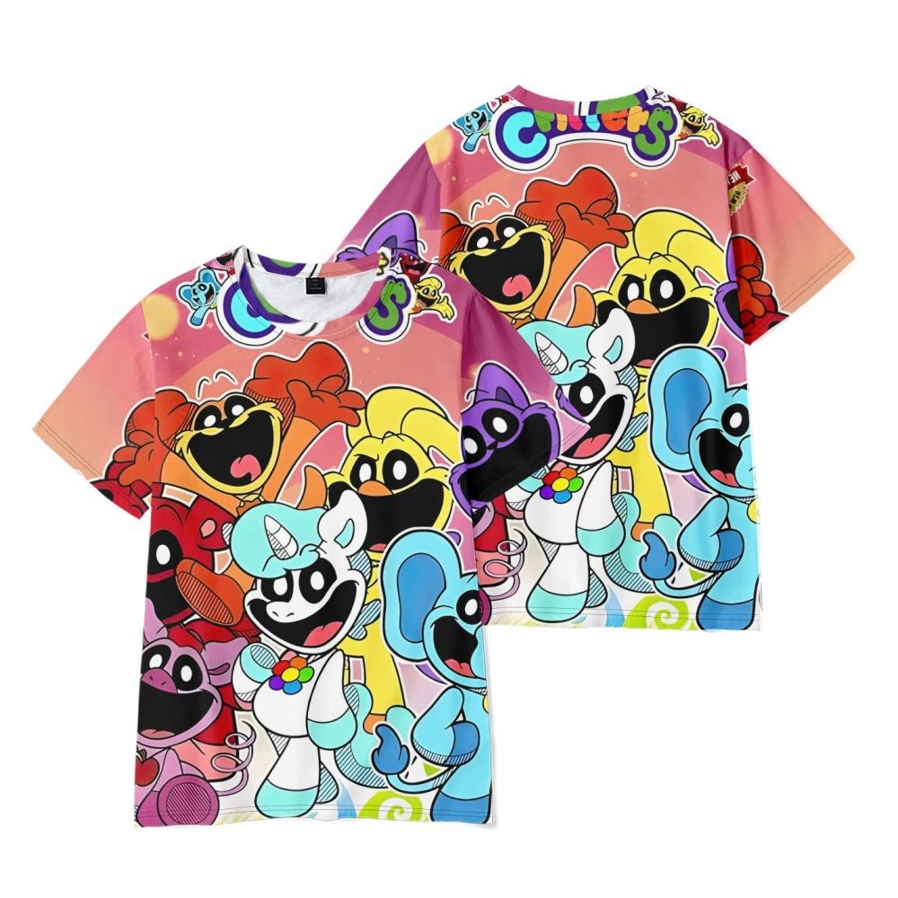 Smiling Critters Tshirt Summer Short Sleeve Graphic T Shirt Fitness Tops