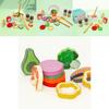 Fun Wooden Simulation Vegetable And Fruit Seasoning Salad Ingredient Toy Set For Interactive Play And Learning