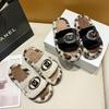 Internet celebrity fashion thick-soled fluffy slippers women wear 2024 autumn and winter new small height-increasing fluffy cotton slippers