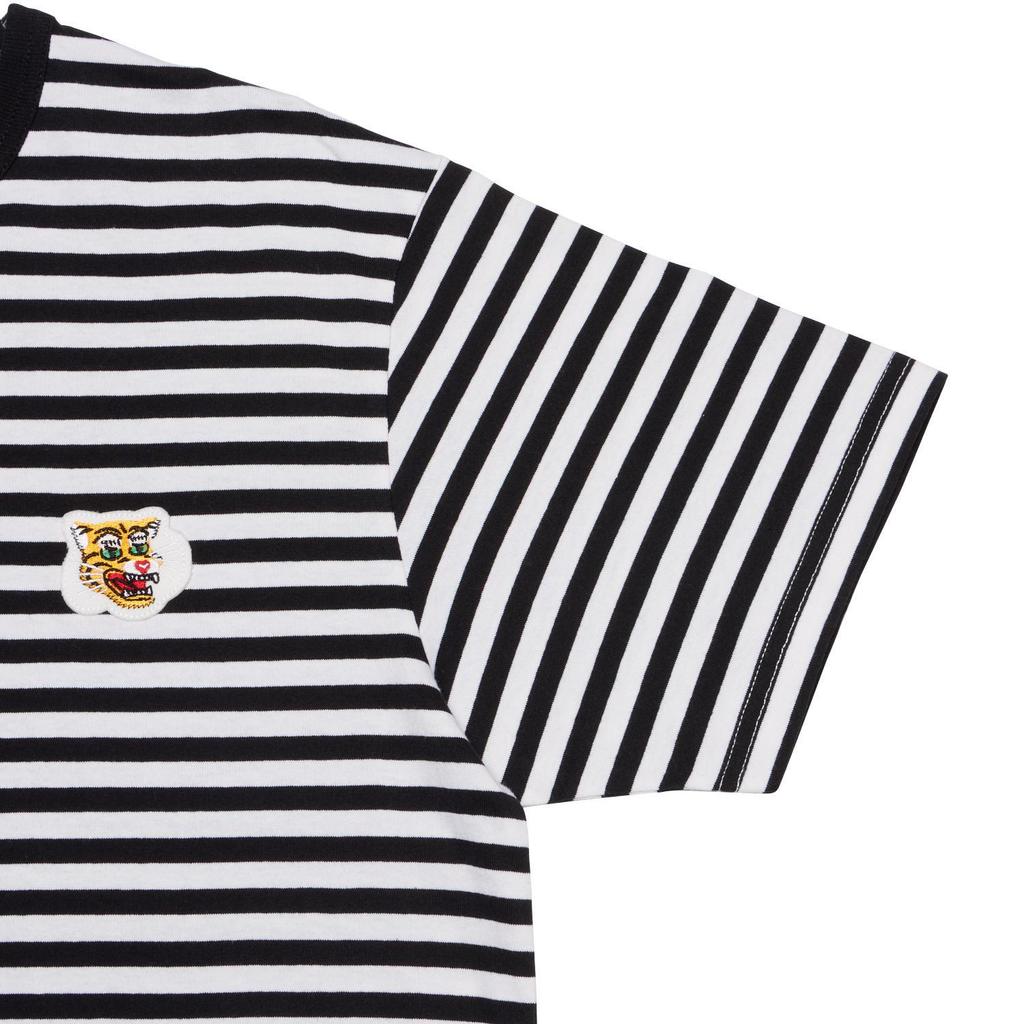 ONITSUKA TIGER T-Shirt Comfortable Simple Versatile Striped Short Sleeve Unisex Tops Black White 2183B430-001