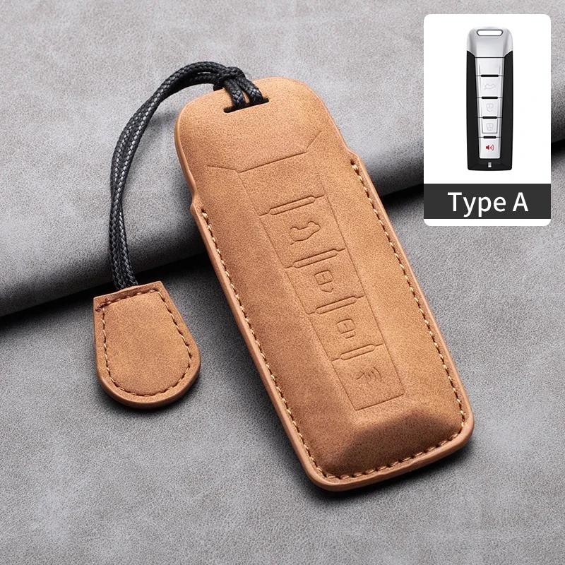 Car Remote Key Case Cover For Great Wall Gwm Wey Coffee01 Coffee02 Wey-X Wey-S Wey-Gt Vv7 Gt8 Leather Key Fob Keychain