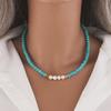 Bohemian Freshwater Pearl & Turquoise Clavicle Necklace for Women