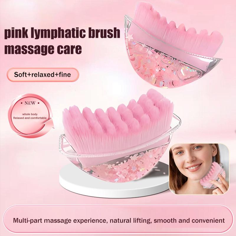 

Pink Portable Lymphatic Contour Face Brush, Facial Sculpting Lymphatic Drainage Tool, Lymphatic Drainage Massager Fit The Skin Onesize