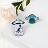 English Letter Finally UFO Badge Alloy Brooch Pin Clothes Jewelry Decor