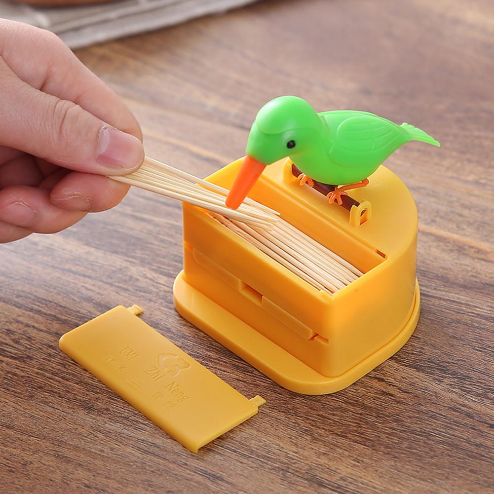 1PC Toothpick Holder Dispenser Cute Bird Toothpick Dispenser Gag Gift Cleaning Teeth Table Decoration Toothpick Box