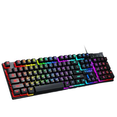 USB Wired Gaming Keyboard 104 Key Mechanical Feeling Gamer Keyboard for Computer