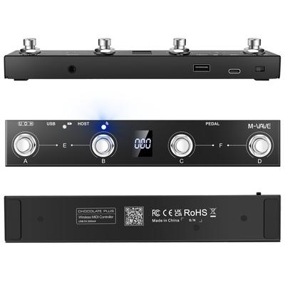 M-VAVE Chocolate MIDI Controller Programmable 4 Buttons Footswitch Supports USB MIDI Foot Control and Host Standard&Plus Version