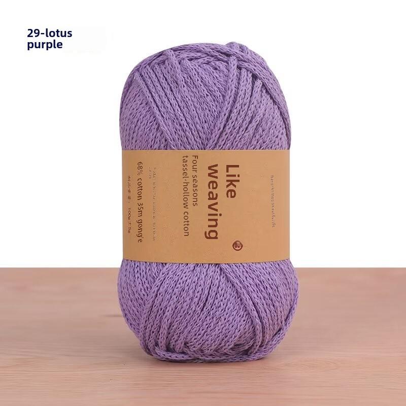 Round 2mm Cotton-Linen Yarn for DIY Crochet Bags & Hats
