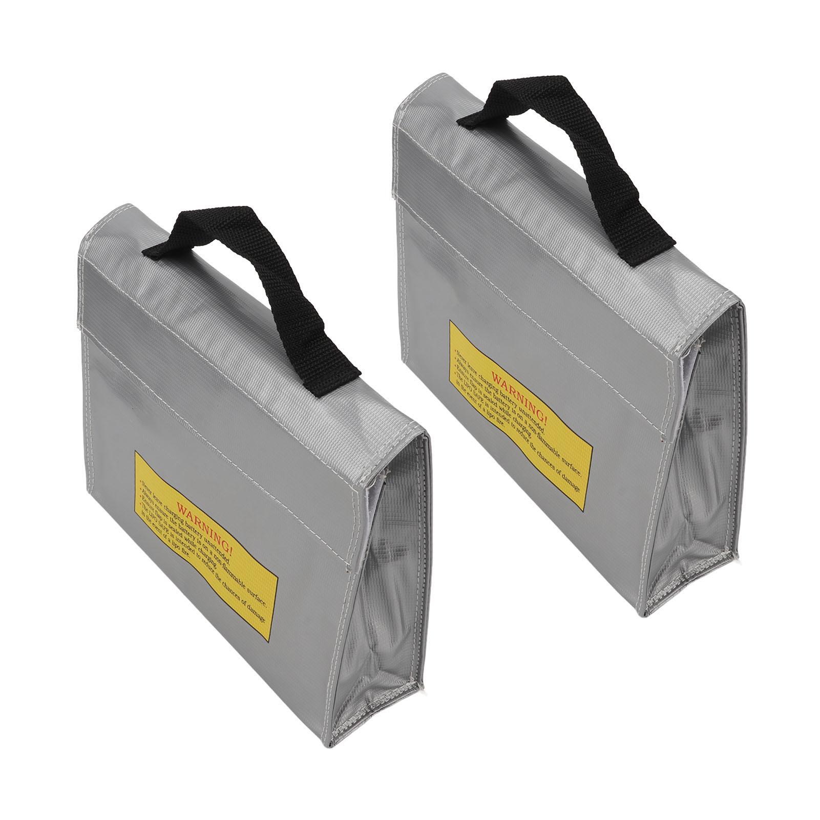 2 Pièces Sac de Sécurité pour Batterie au Lithium Ignifuge Antidéflagrant Fibre de PVC Isolation d'Air Efficace Sac de Sécurité pour Batterie gray