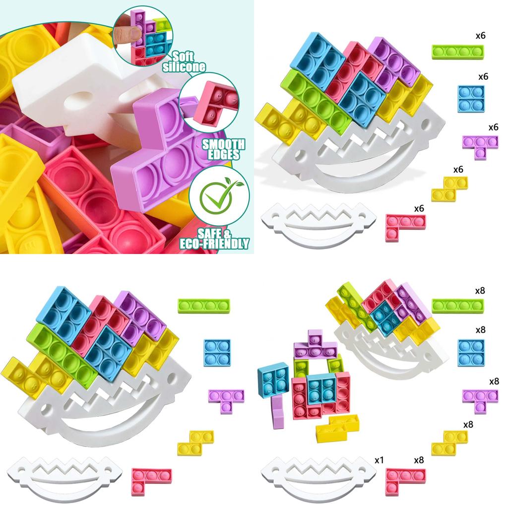 Silicone Kids Stacking Blocks With Balance Fun For Parentchild Play