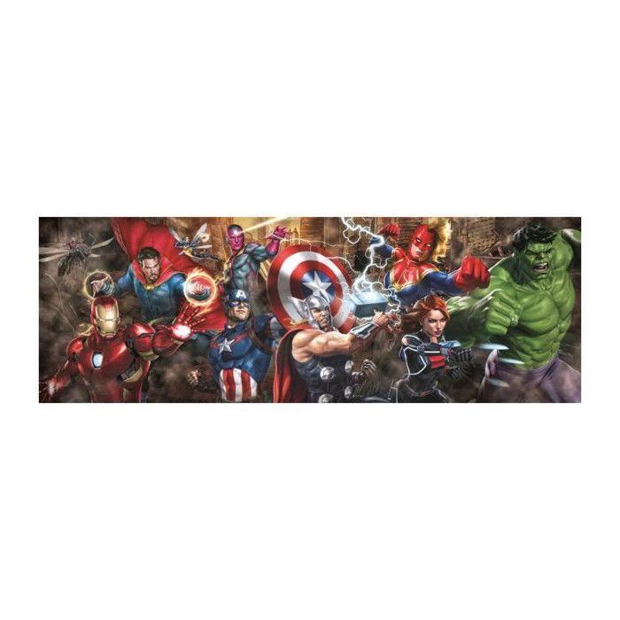 Puzzle Panorama 1000 pièces - CLEMENTONI - MARVEL - Poster inclus - Multicolore - Pour adultes