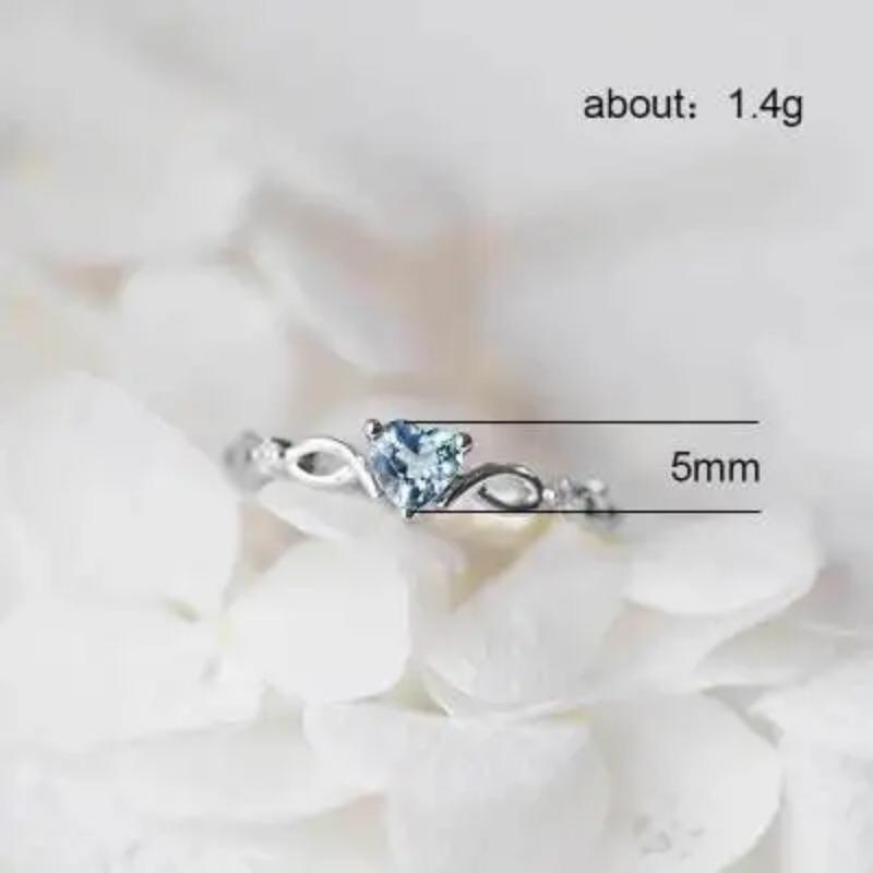 925 Sterling Silver Simple Heart Ring For Women Female Cute Finger Rings Romantic Birthday Gift For Girlfriend Fashion Zircon Stone Jewelry
