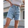 New Women's High Waist Denim Shorts, Loose Fit Casual Jeans Shorts with Slimming Effect for Summer Trendy Wear