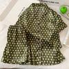 Mori Color Matching Small Dot Ice Silk Pajamas Women'S Summer Short-Sleeved High-End Loungewear Set