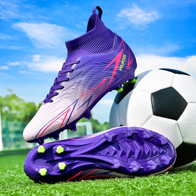 Unisex Fußballschuhe sind Schnürschuhe mit hochelastischen Socken, Trainingsschuhe für Kunstrasen und Outdoor-Sporttraining