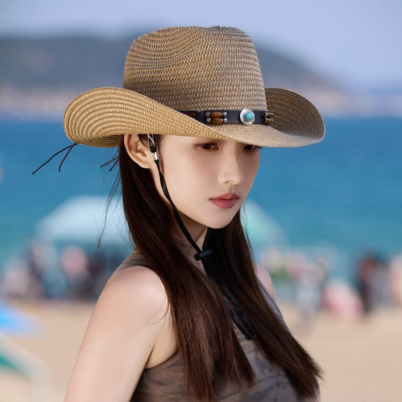 Hot-selling Retro Western Cowboy Hat Children's Summer Versatile Straw Straw Hat Outdoor Versatile Sunshade Sunscreen Hat