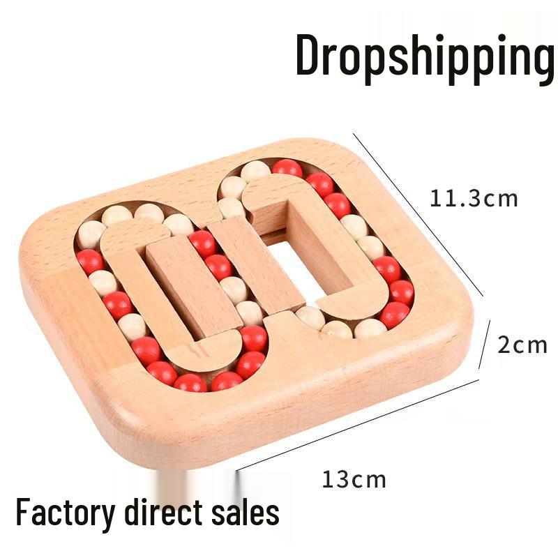 Wooden Kongming Lock Toy: Creative Educational Puzzle Ornament for Children 13 x 2 x 11.3 cm