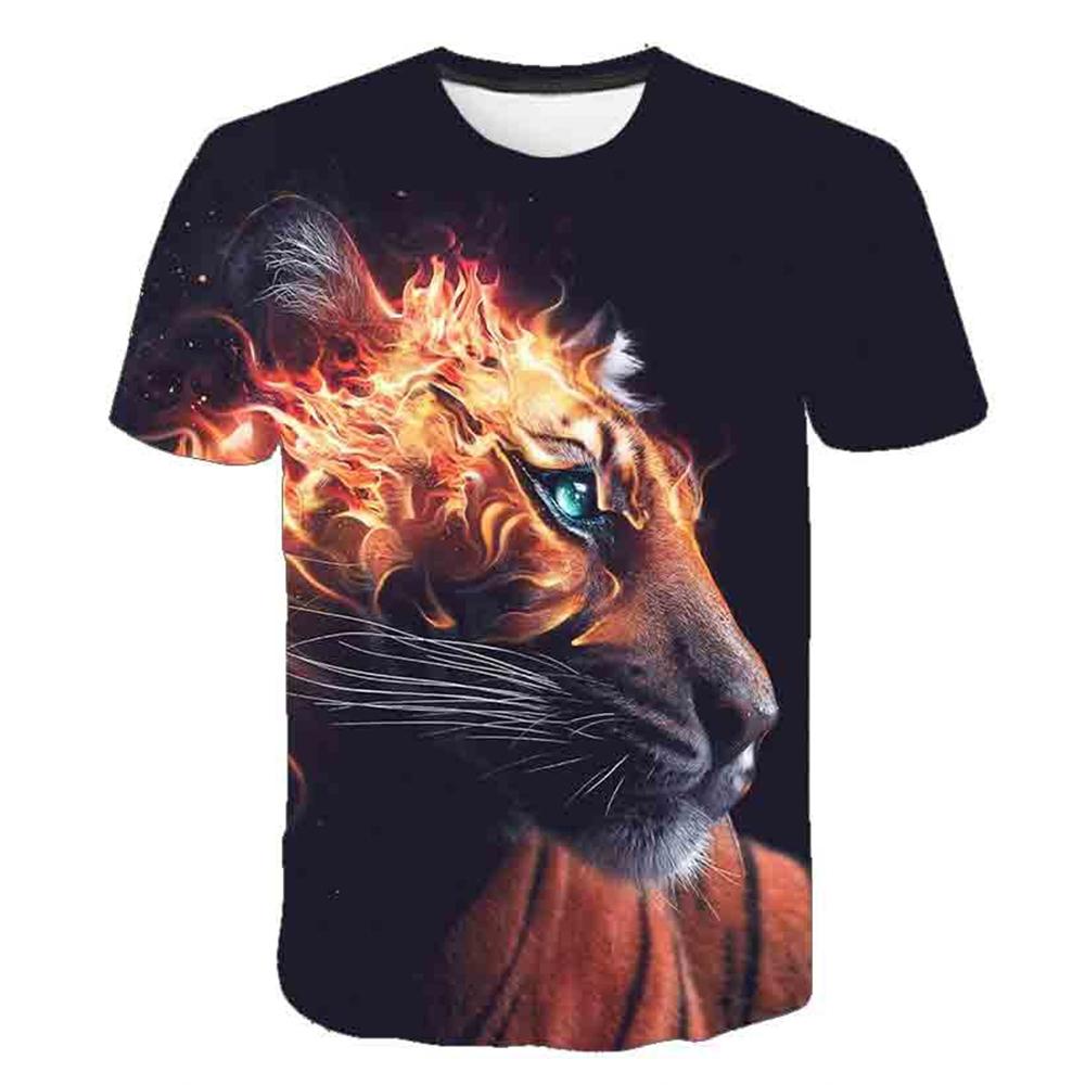 3D Lion Printing T-shirt for Boys and Girls, Cool and Ruler, Fashion, Personality