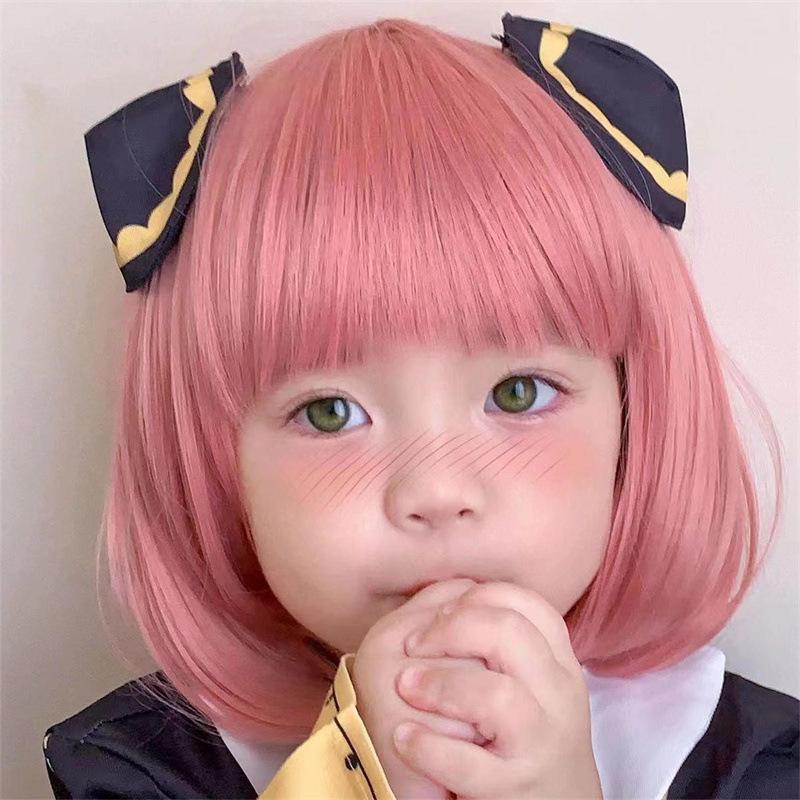 Hair Accessories Extensions Cosplay Baby Kids Girl Short Synthetic Wig Hat Cap Bobo Hairpiece Children Headwear Photograph Props