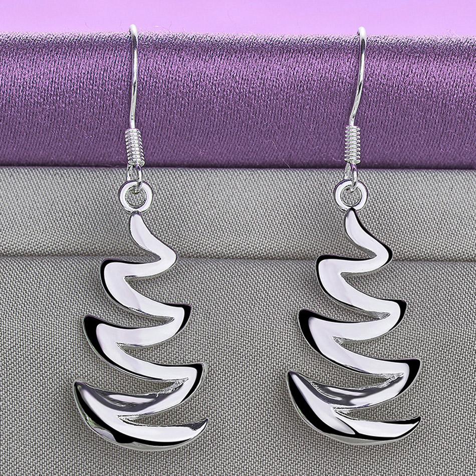 

Серьги с волнистым узором из стерлингового серебра 925 пробы для женщин, модные очаровательные ювелирные изделия 1.00*2.90cm