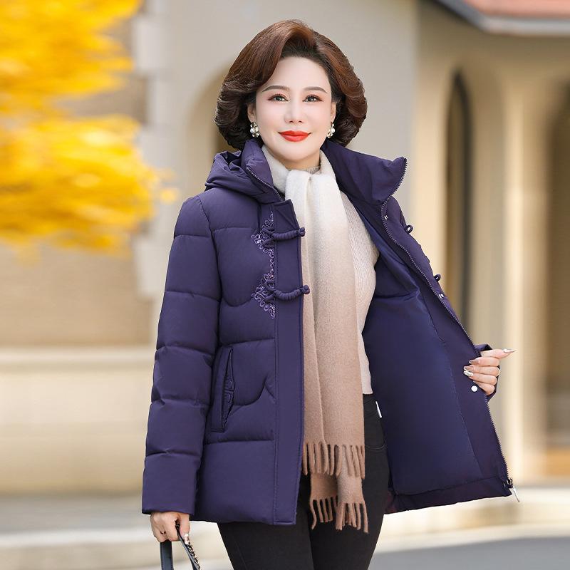 Middle-aged and Elderly Women's Winter Cotton Clothes Plus Velvet and Thickened Elderly Winter Cotton Clothes