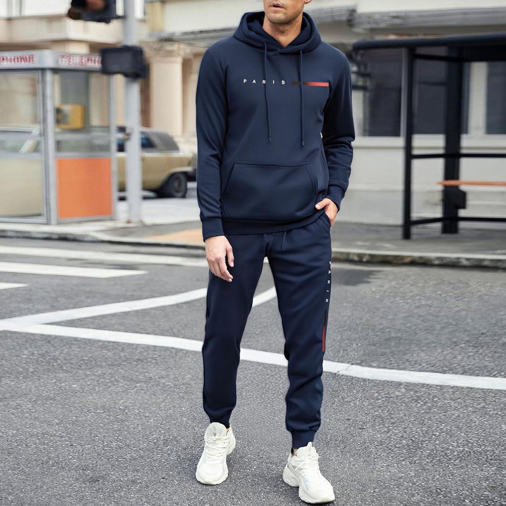 Men's Sweatshirt Suit Men's Solid Color Casual Sports Suit Sweatshirt Suit