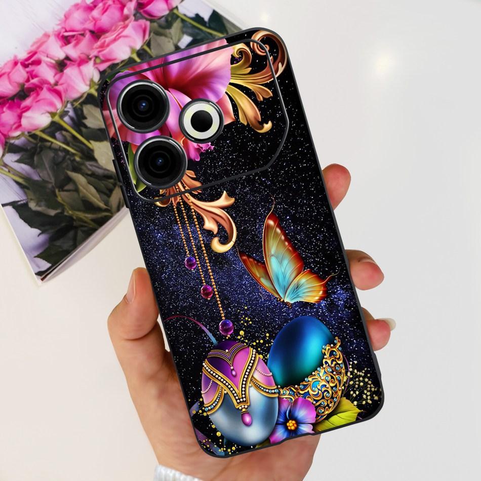 For Tecno Pova 6 Neo Phone Case Pova6 Neo 4G 2024 Elegant Printing Soft Silicone TPU Cases